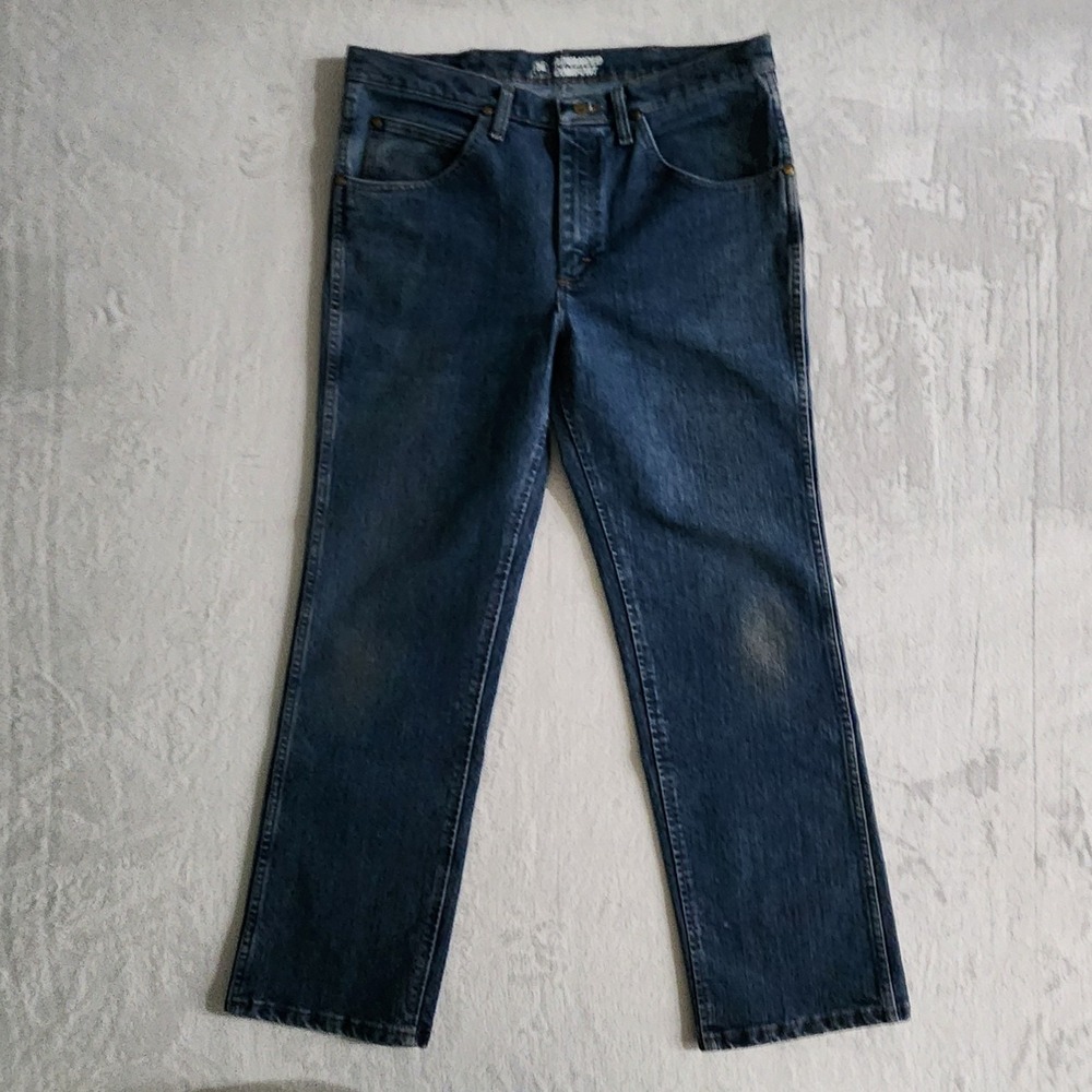Wrangler Jeans Advanced Comfort‎ Slim Fit Mens 36W 29.5L Blue Classic Zip Fly